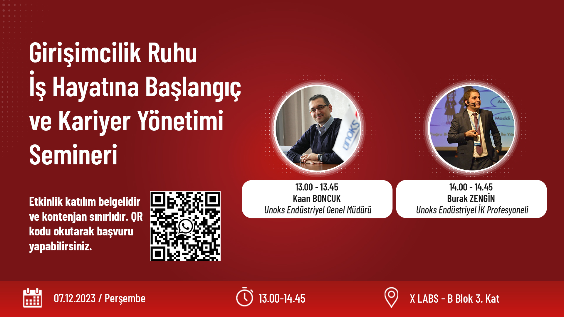 Girişimcilik Ruhu İş Hayatına Başlangıç ve Kariyer Yönetimi Semineri